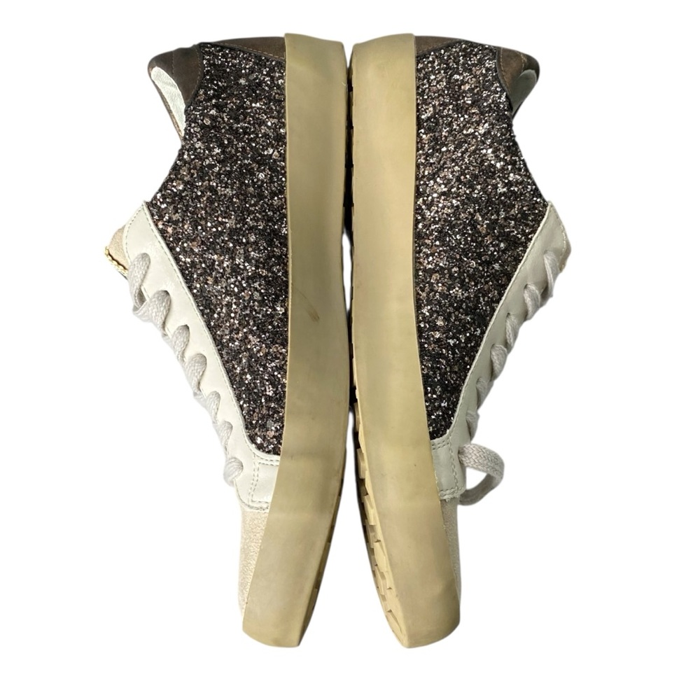 SHU SHOP PAMELA Gold Black Glitter Casual Star Sneakers Womens 8 - Picture 8 of 11